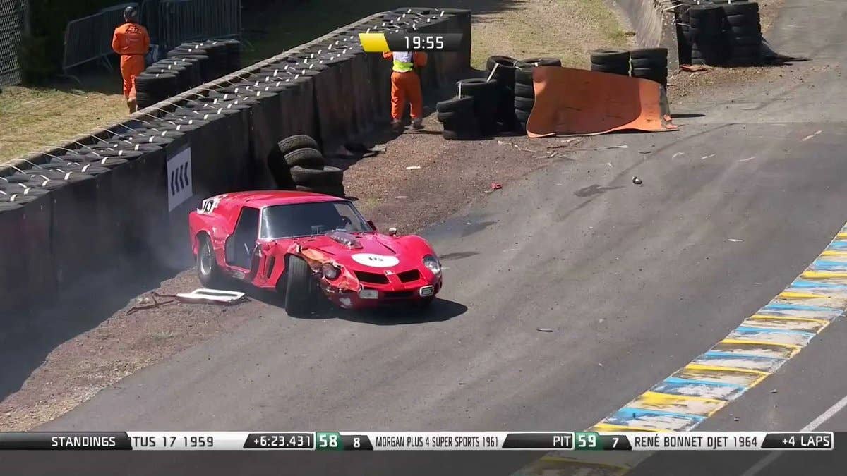 Ferraro 250 GT SWB Breadvan crash at Le Mans Classic 2022