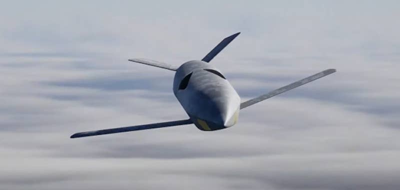 A CMMT depicted in the Skunk Works video with two air intakes. <em>Lockheed Martin Skunk Works</em> <em>capture</em>