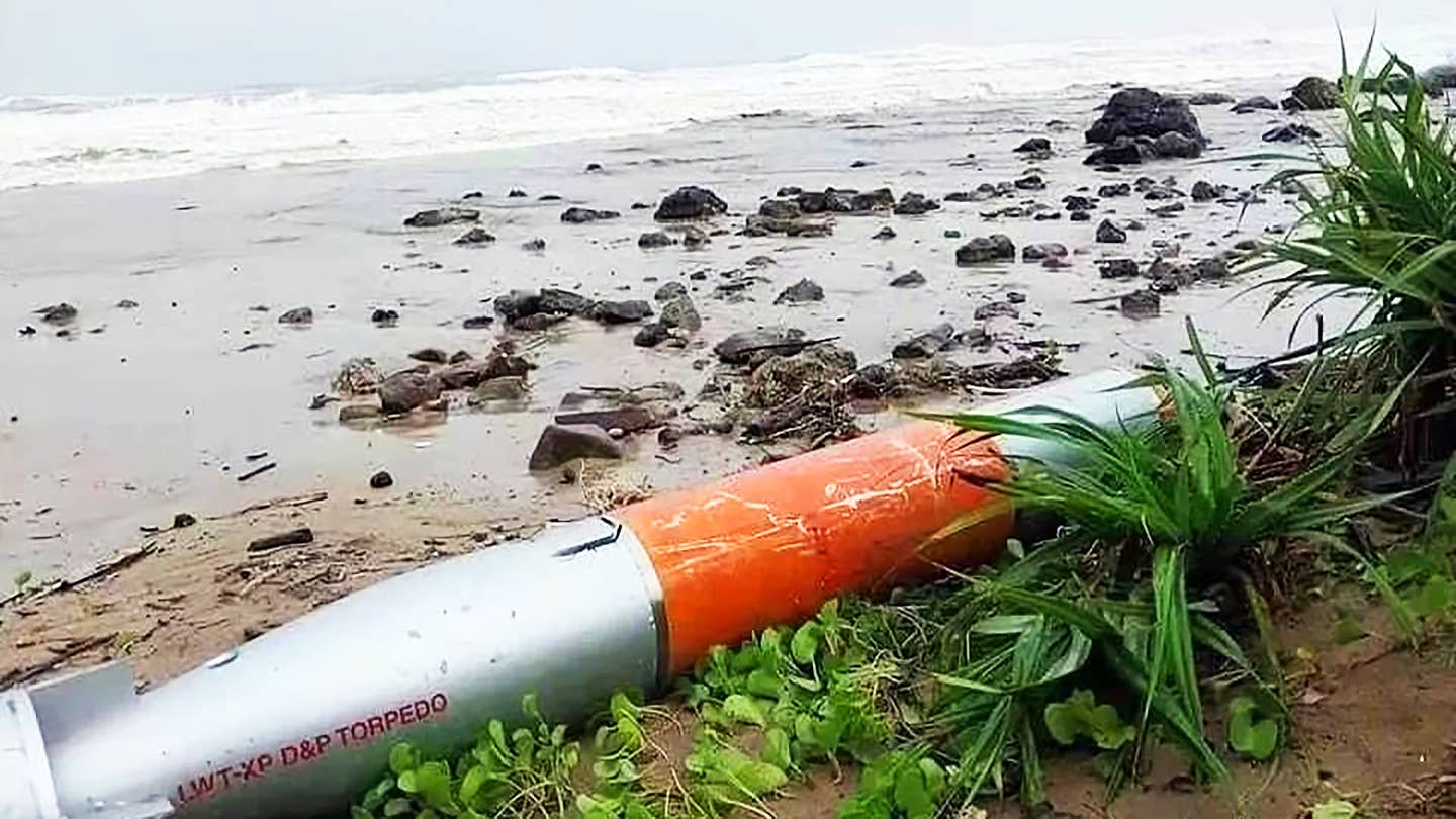 Indian-Made Torpedo Found Washed-Up On A Beach In Myanmar