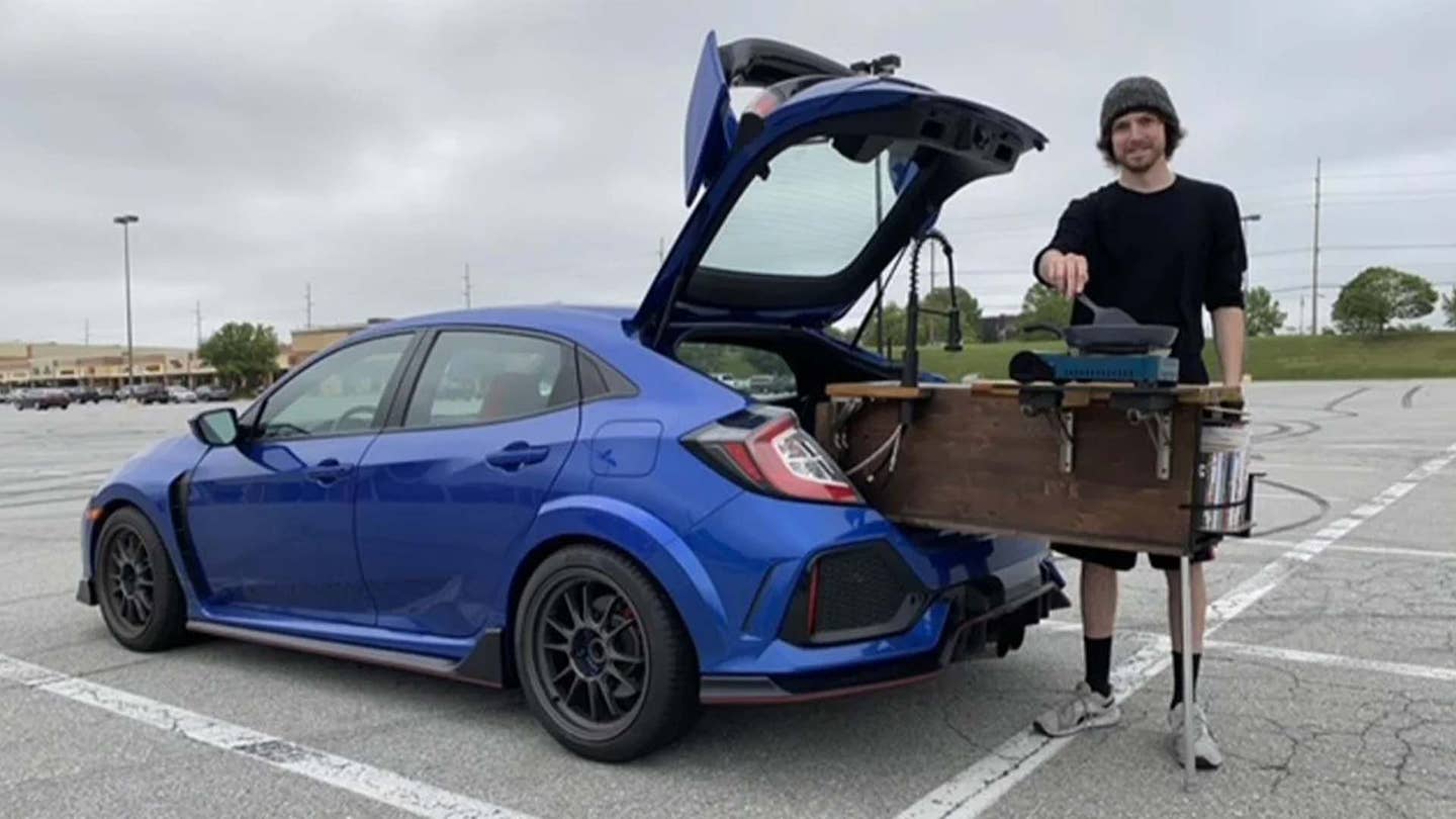 The Best RV Is a Honda Civic Type R With a Slide-Out Kitchen