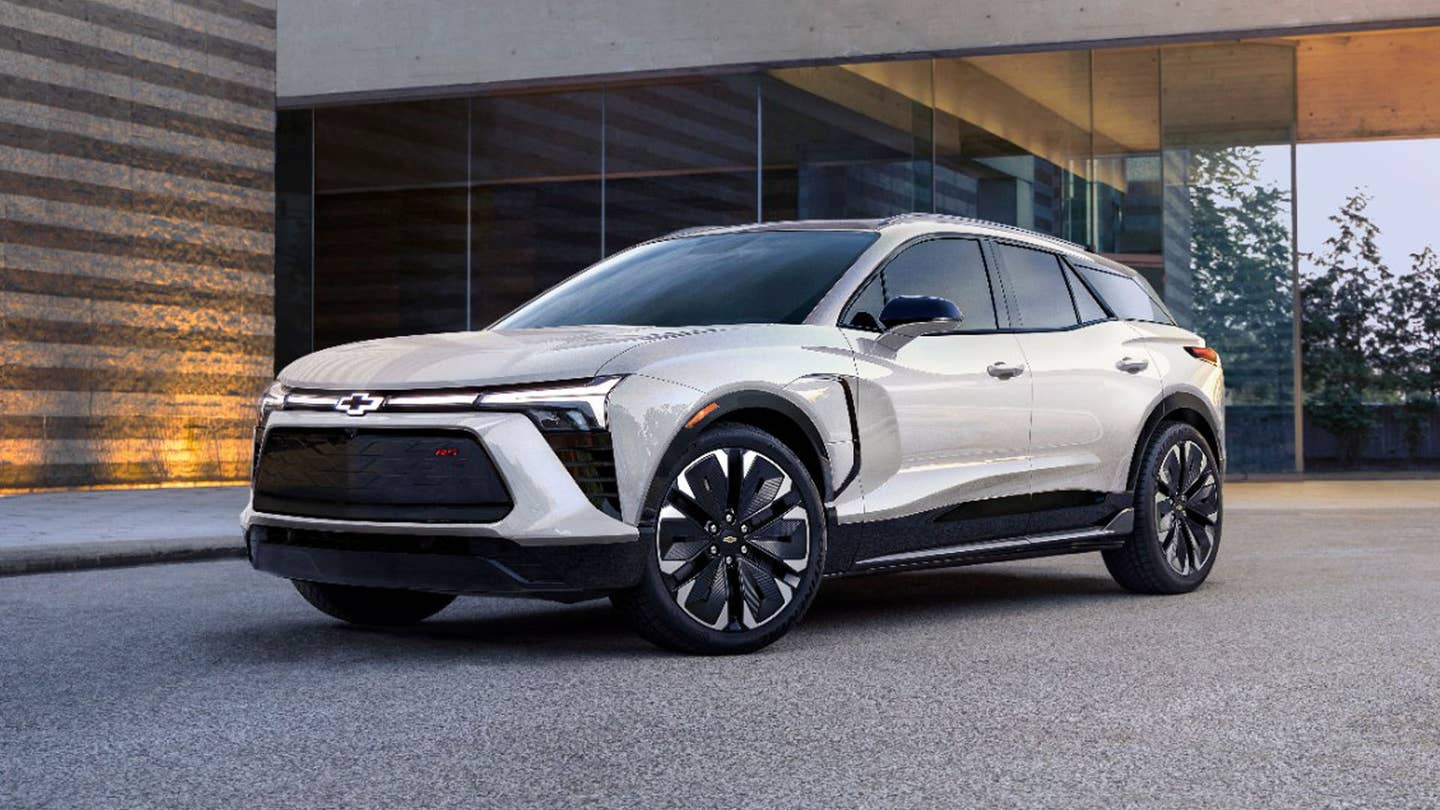 The 2024 Chevy Blazer EV RS SUV in white paint
