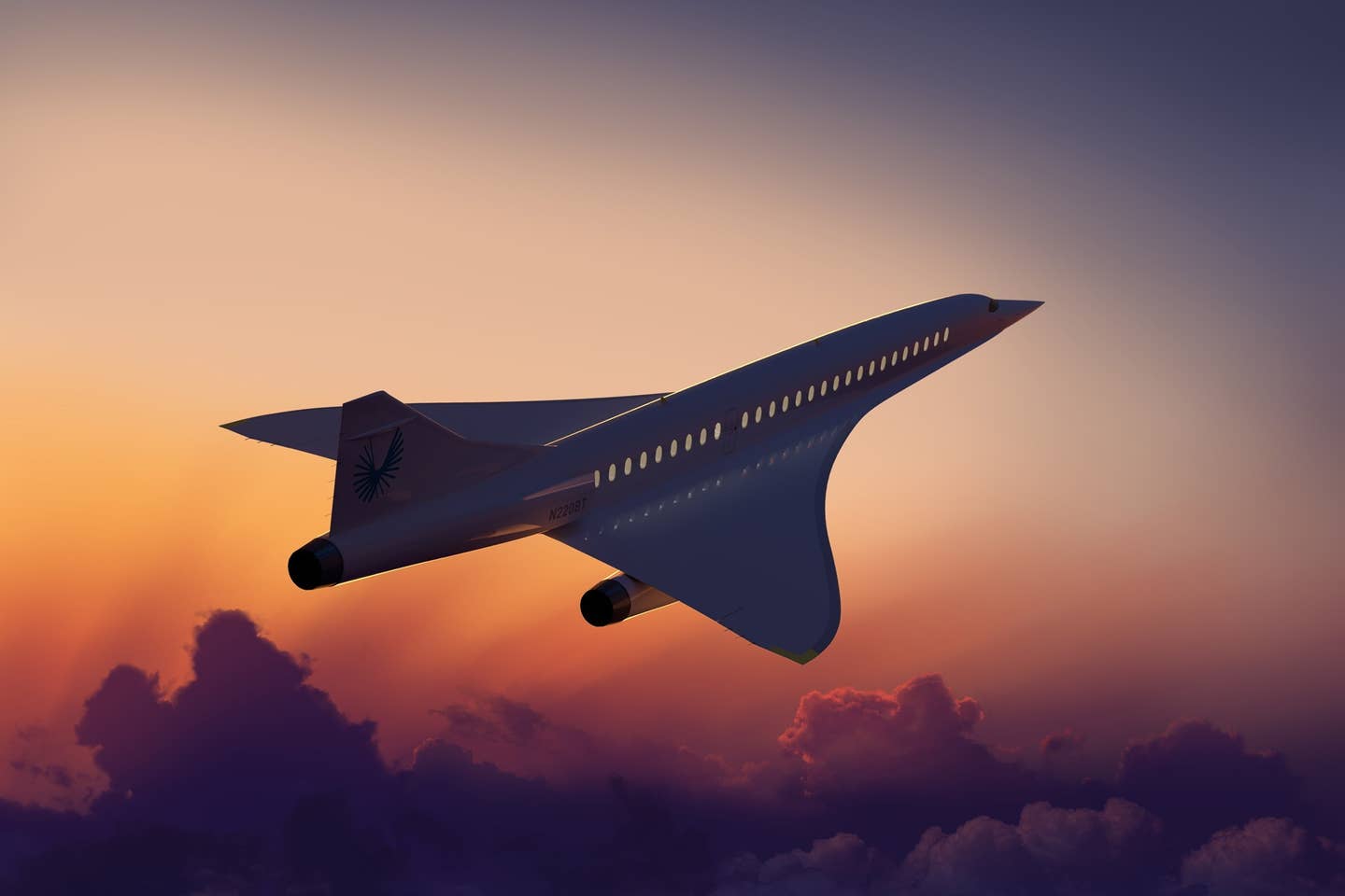 An older rendering of Boom Supersonic's Overture airliner. <em>Boom Supersonic</em>