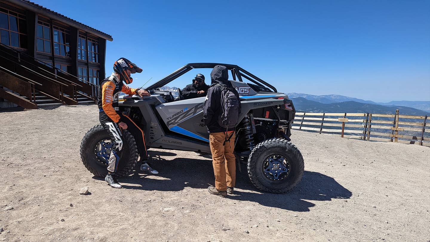 RJ Anderson and crew withPolaris RZR Turbo R at Mammoth Mountain