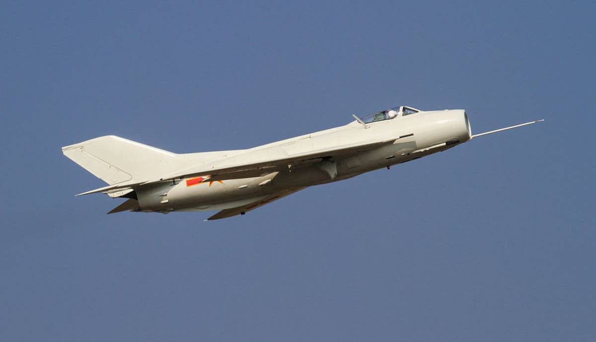 A J-6 fighter jet at China's Zhuhai Air Show in 2010. <em>Alert5 via Wikimedia</em>