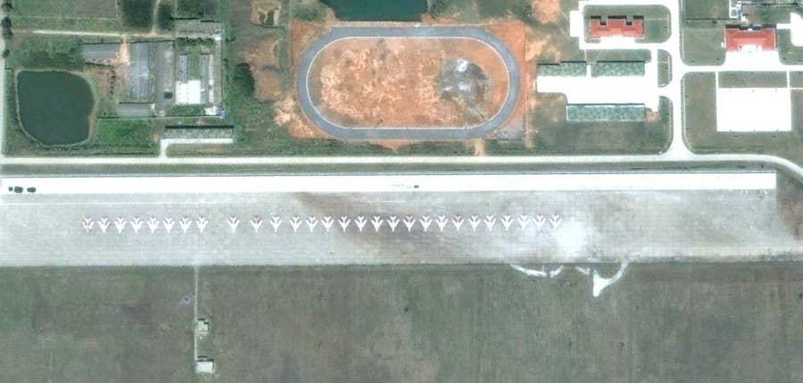 Another satellite image from 2009 showing J-6s at Longtian. <em>Google Earth</em>