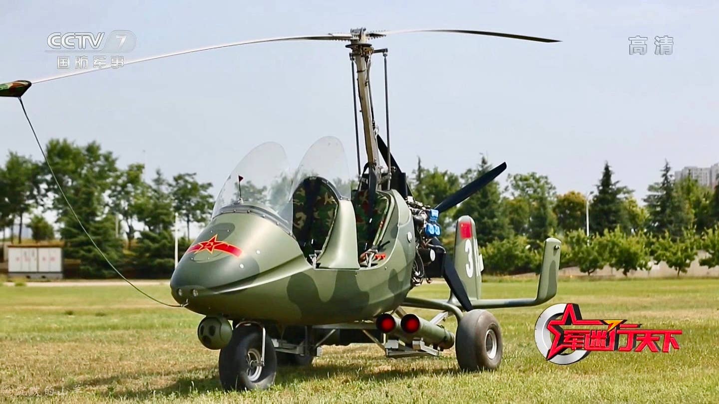 Chinese gyrocopter with anti-tank missiles