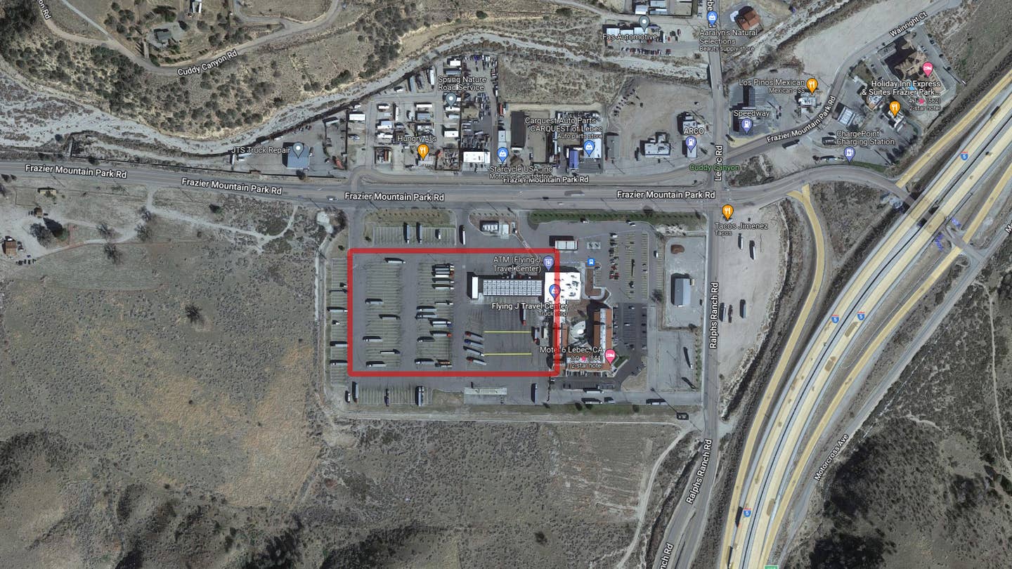 The location of the Flying J truck stop in Lebec, California where the theft occurred.
