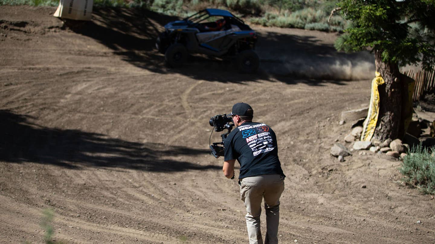 Paul Vitale filming RJ Anderson at Mammoth Motocross