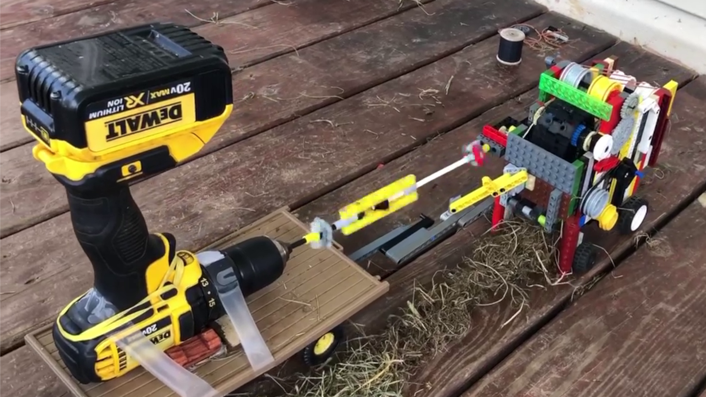 Tinkering Teen Builds a Tiny Lego Hay Baler That Really Works