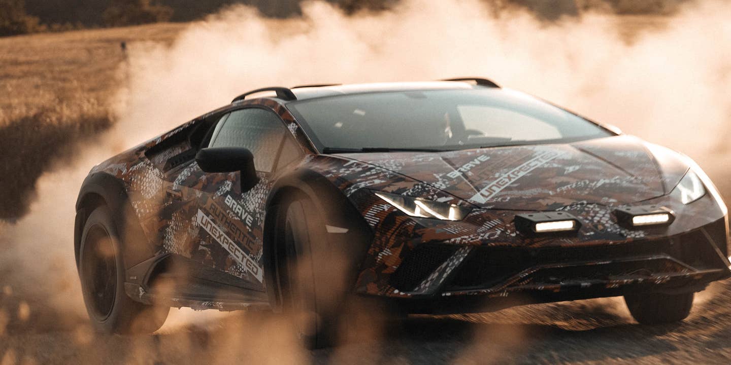 Watch the Off-Road Lamborghini Huracan Sterrato Sling Big Rooster Tails