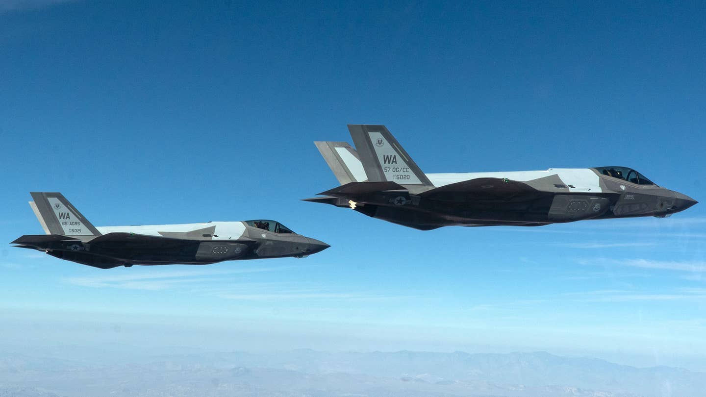 The first two aggressor F-35As for the 65th AGRS. <em>USAF/TSgt Alexandre Montes</em>