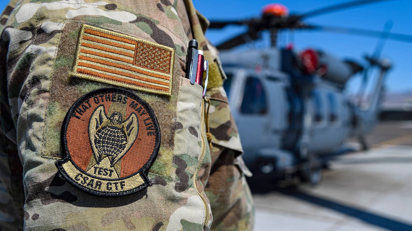 The badge of the CSAR CTF at Nellis AFB. <em>Jamie Hunter</em>