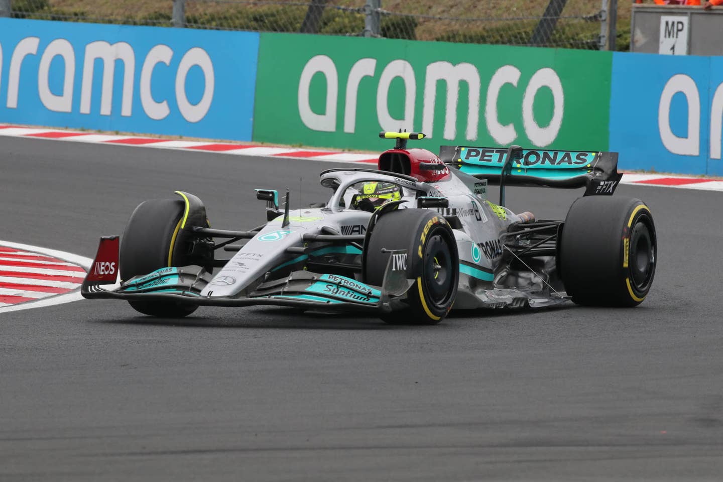 Mercedes' Lewis Hamilton during the Hungarian GP | (Photo by Arthur Thill ATPImages/Getty Images)