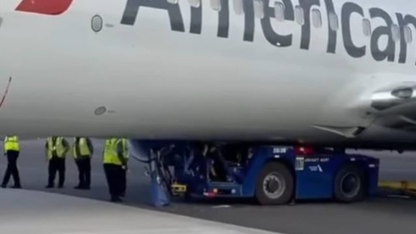 Watch What Happens When an Airline Tug Jackknifes With a Jet in Tow