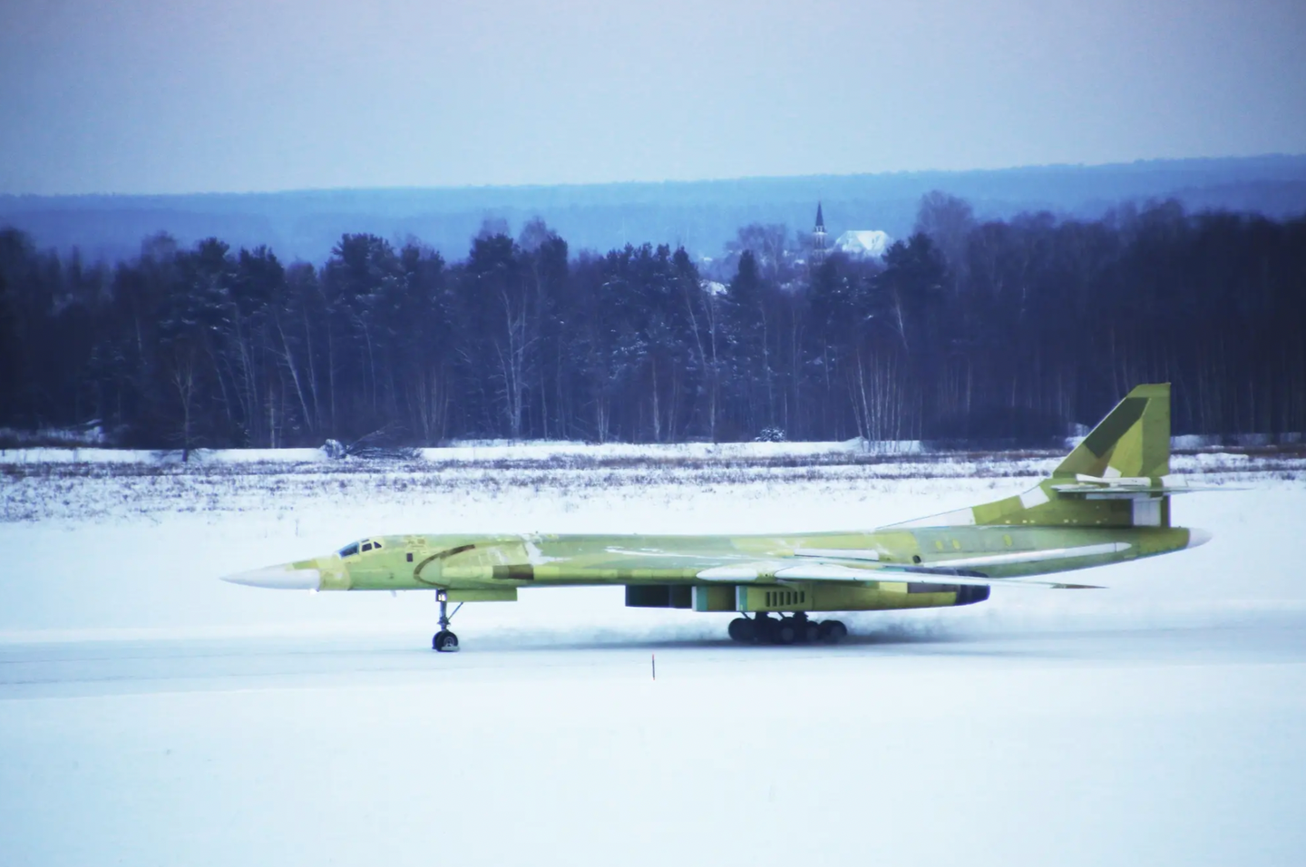 The first newly manufactured Tu-160M at the Kazan Aviation Plant in the Republic of Tatarstan, western Russia, where it first flew in January this year.&nbsp;<em>UAC</em>