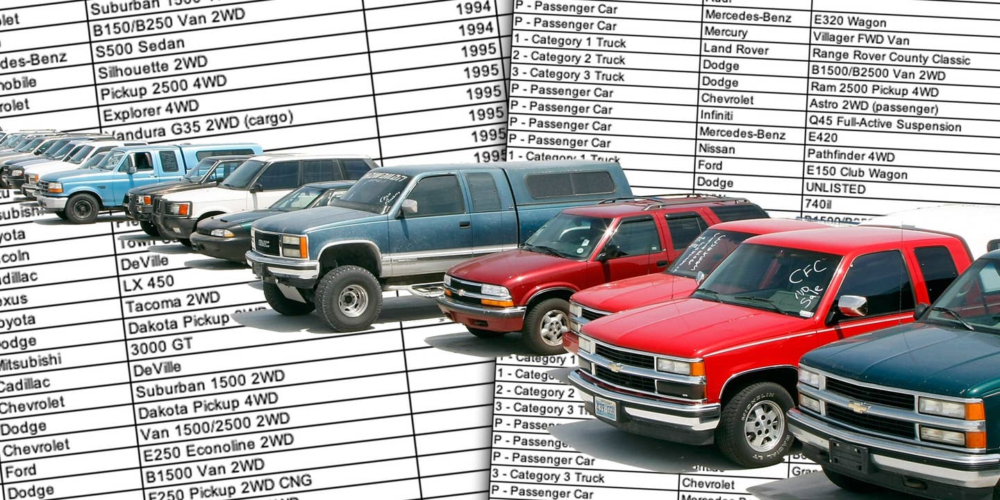 cash for clunkers cars list