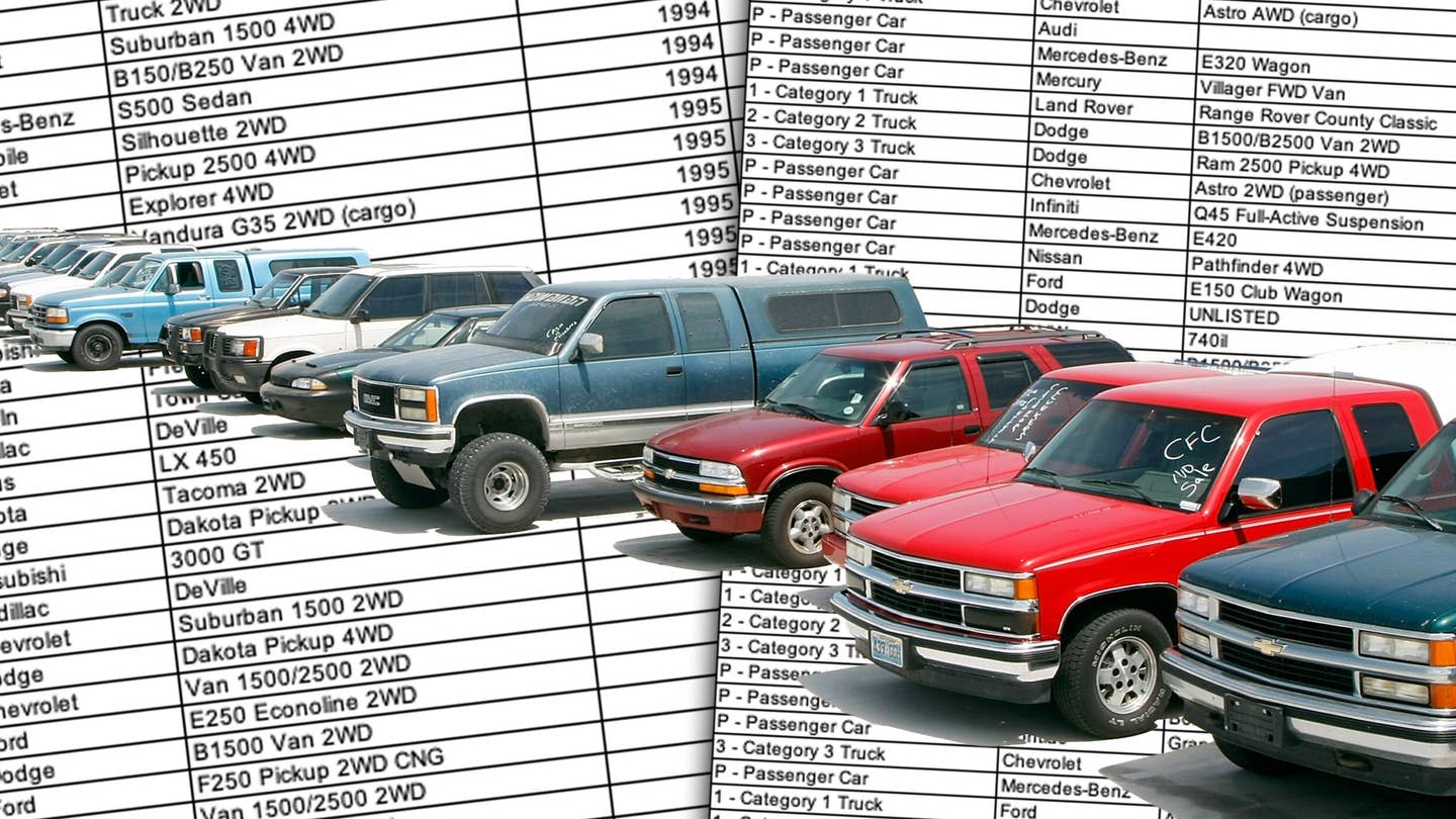 cash for clunkers cars list