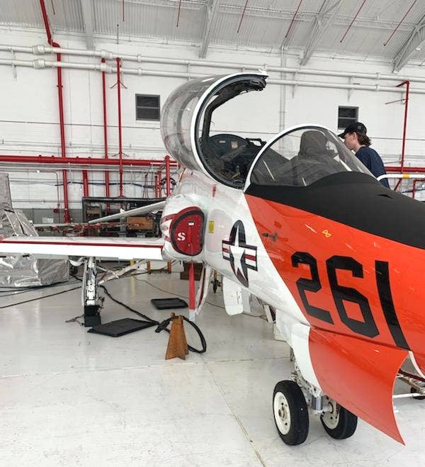 A picture of another T-45C with the new inlets Naval Air Systems Command (NAVAIR) provided to <em>The War Zone</em>. <em>US Navy</em>