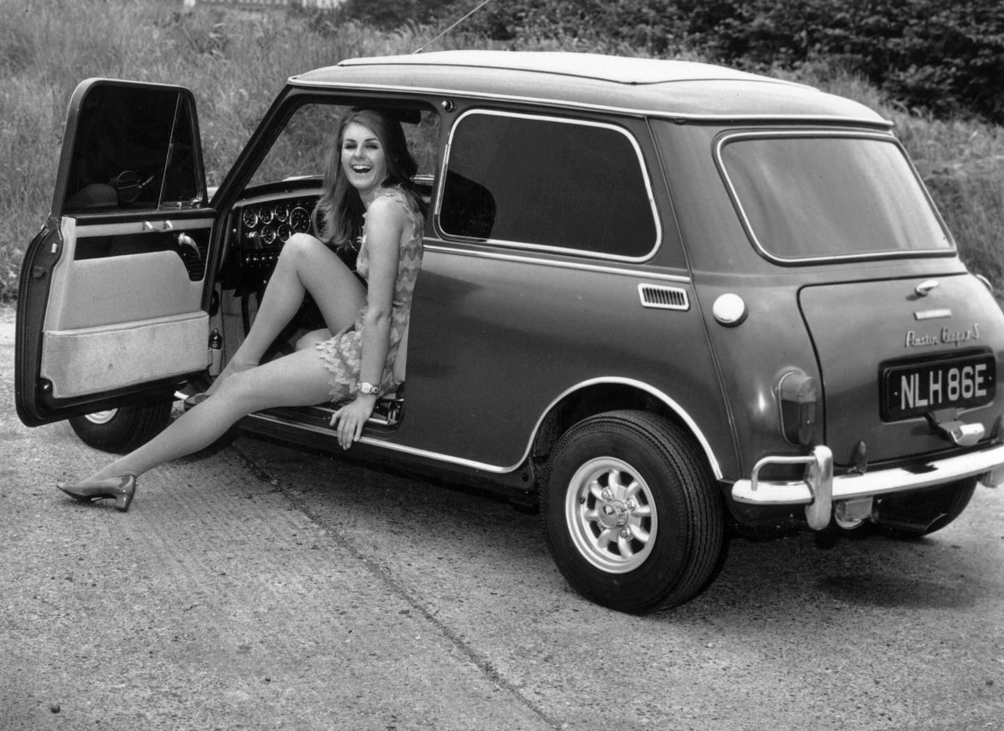28th June 1967: An Austin Mini Cooper S owned by Mike Nesmith of the pop group The Monkees. <em>C. Maher/Express/Getty Images</em>