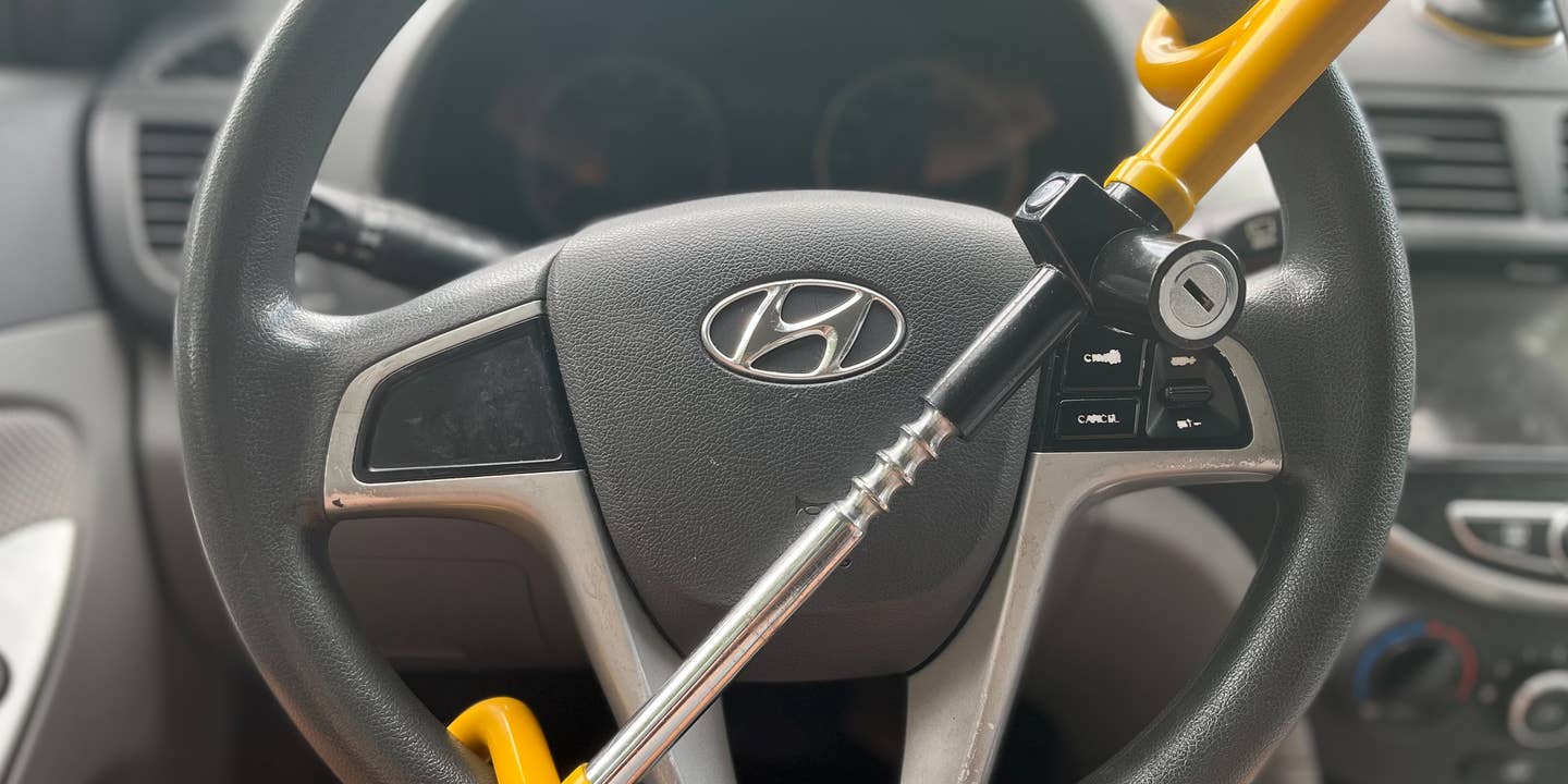 Drive a Newer Hyundai or Kia? A Steering Wheel Lock Could Keep It From Getting Stolen