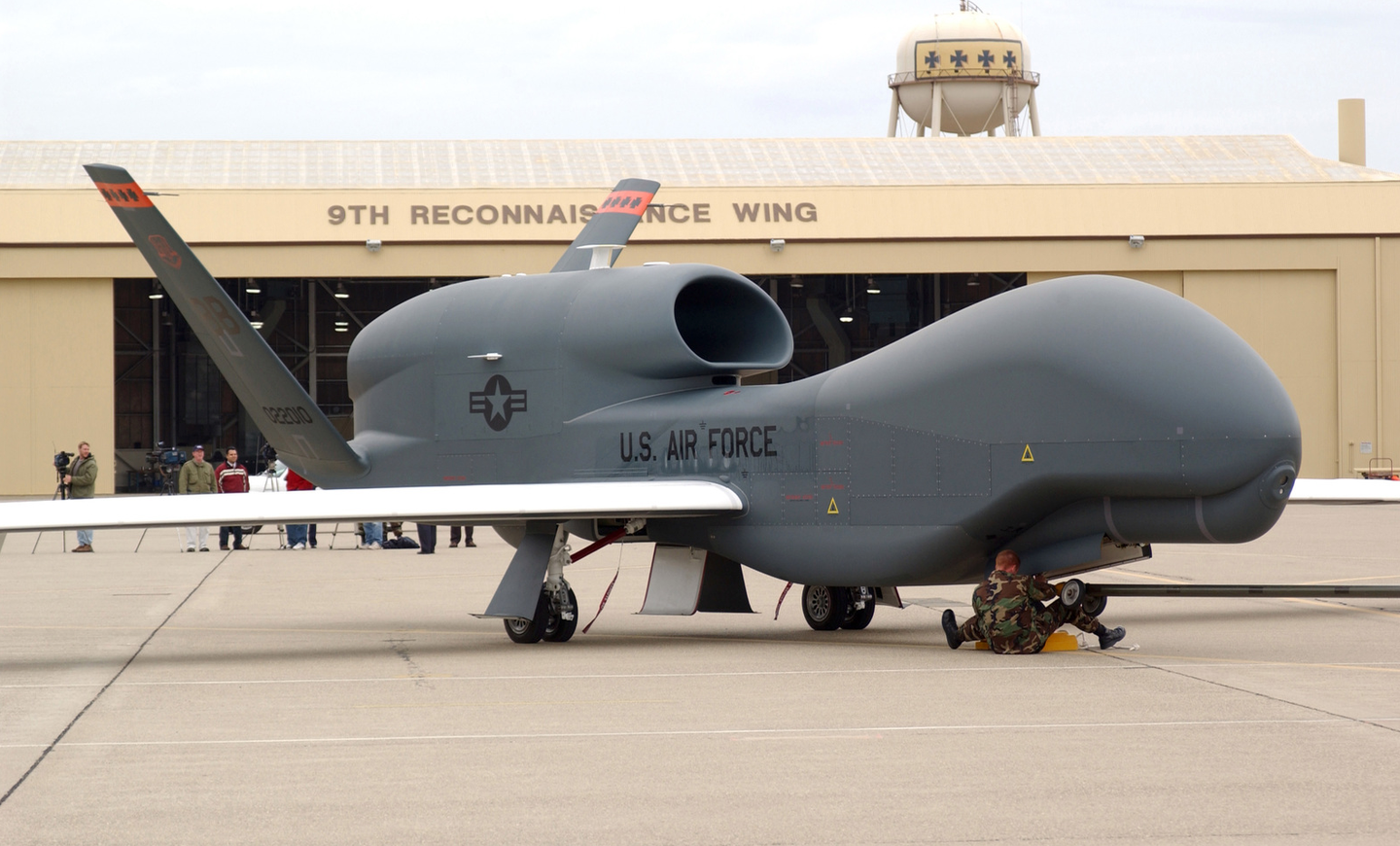 The first Global Hawk to arrive at Beale Air Force Base in 2004. <em>Credit: U.S. Air Force</em>