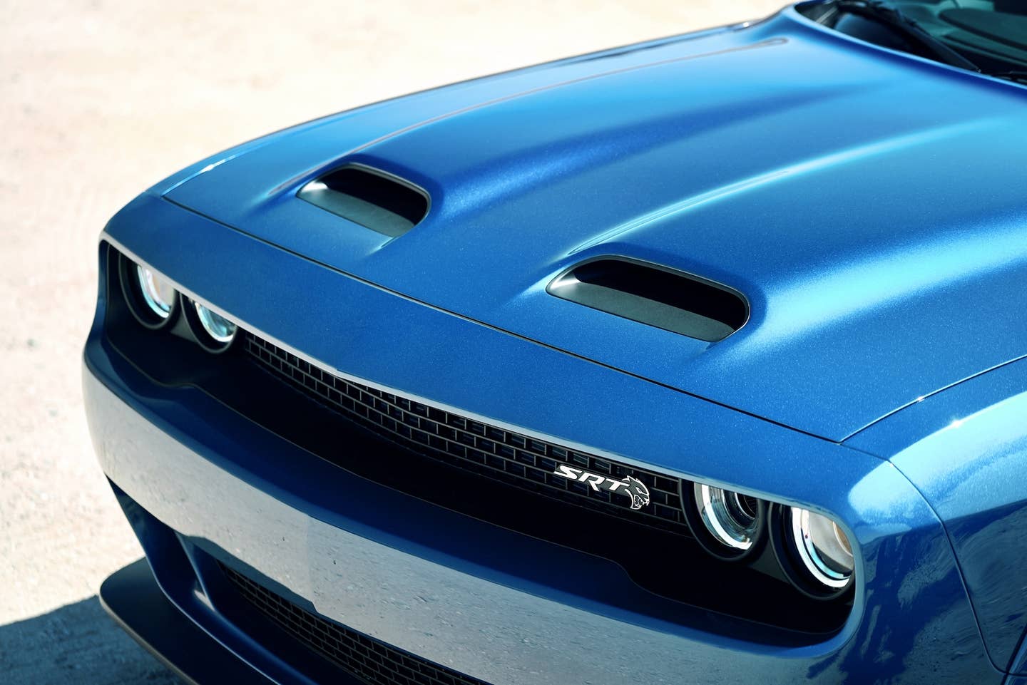 The 2023 Dodge Challenger SRT Hellcat Widebody, show in B5 Blue. Dodge brand will celebrate its 2023 model lineup through a  number of new initiatives, including by bringing back three beloved heritage exterior colors: B5 Blue, Plum Crazy purple and Sublime green. One popular modern color, Destroyer Grey, also returns to the fold.
