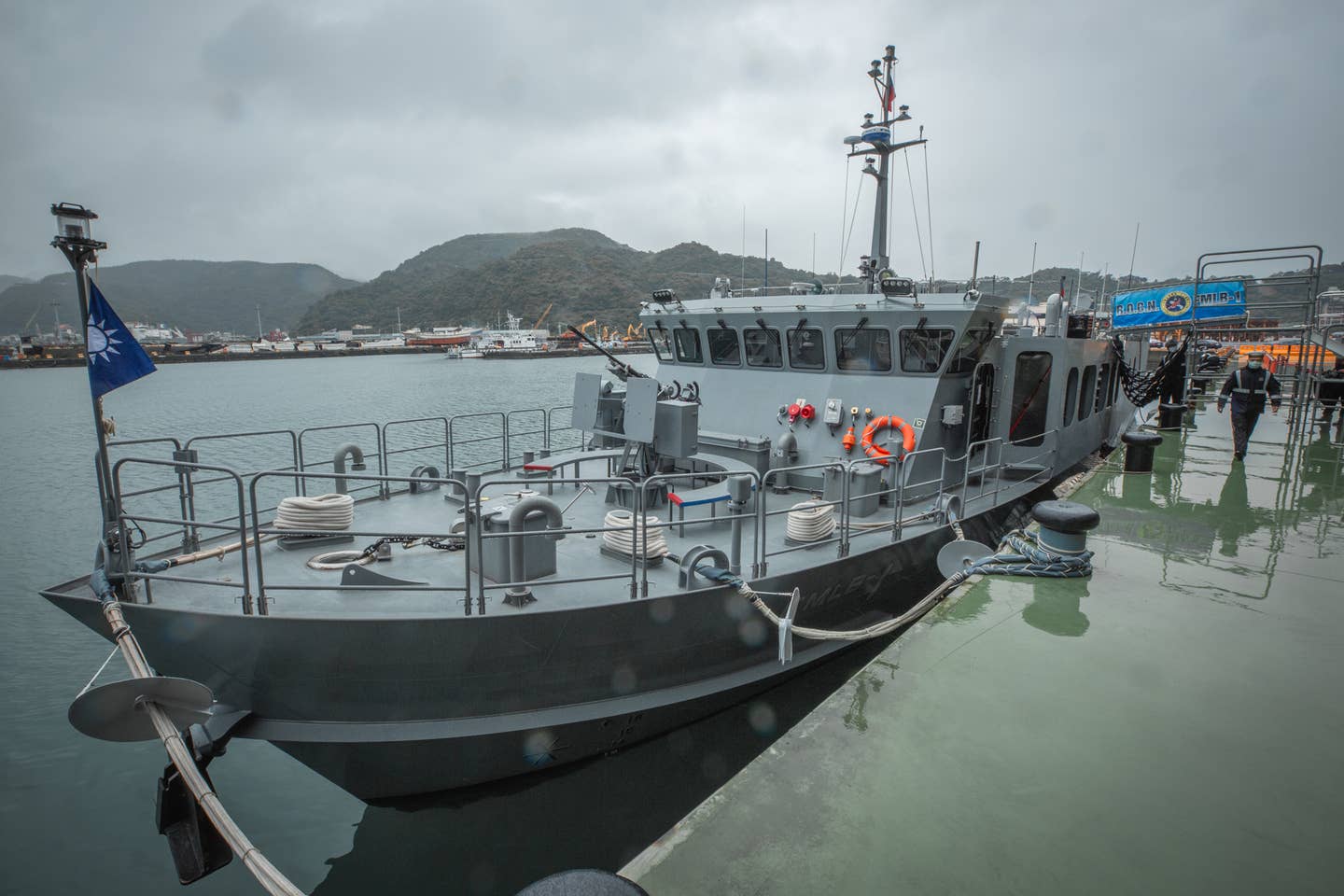 An important but sometimes overlooked aspect of Taiwan’s defensive strategy is its mine warfare forces. This is one of the four <em>Min Jiang</em> class minelayers, which were built locally and delivered beginning in 2020. <em>Official Photo by Mori/Office of the ROC President</em>