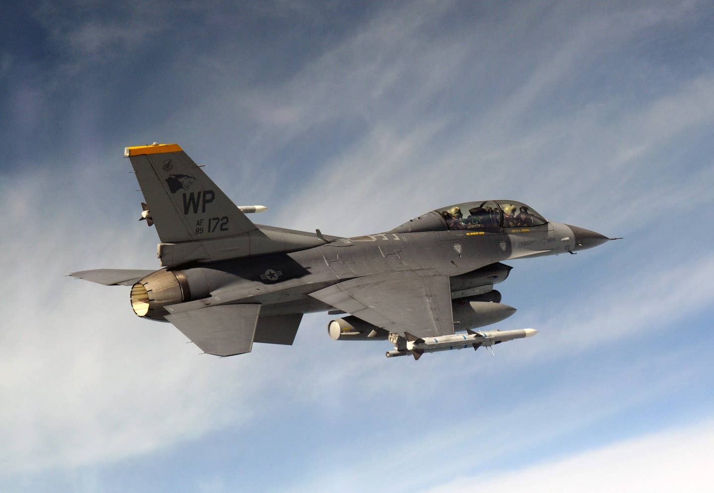 An 80th Fighter Squadron Block 40 F-16D flies in support of exercise Max Thunder. <em>Credit: Master Sgt. Jason Wilkerson/U.S. Air Force</em>