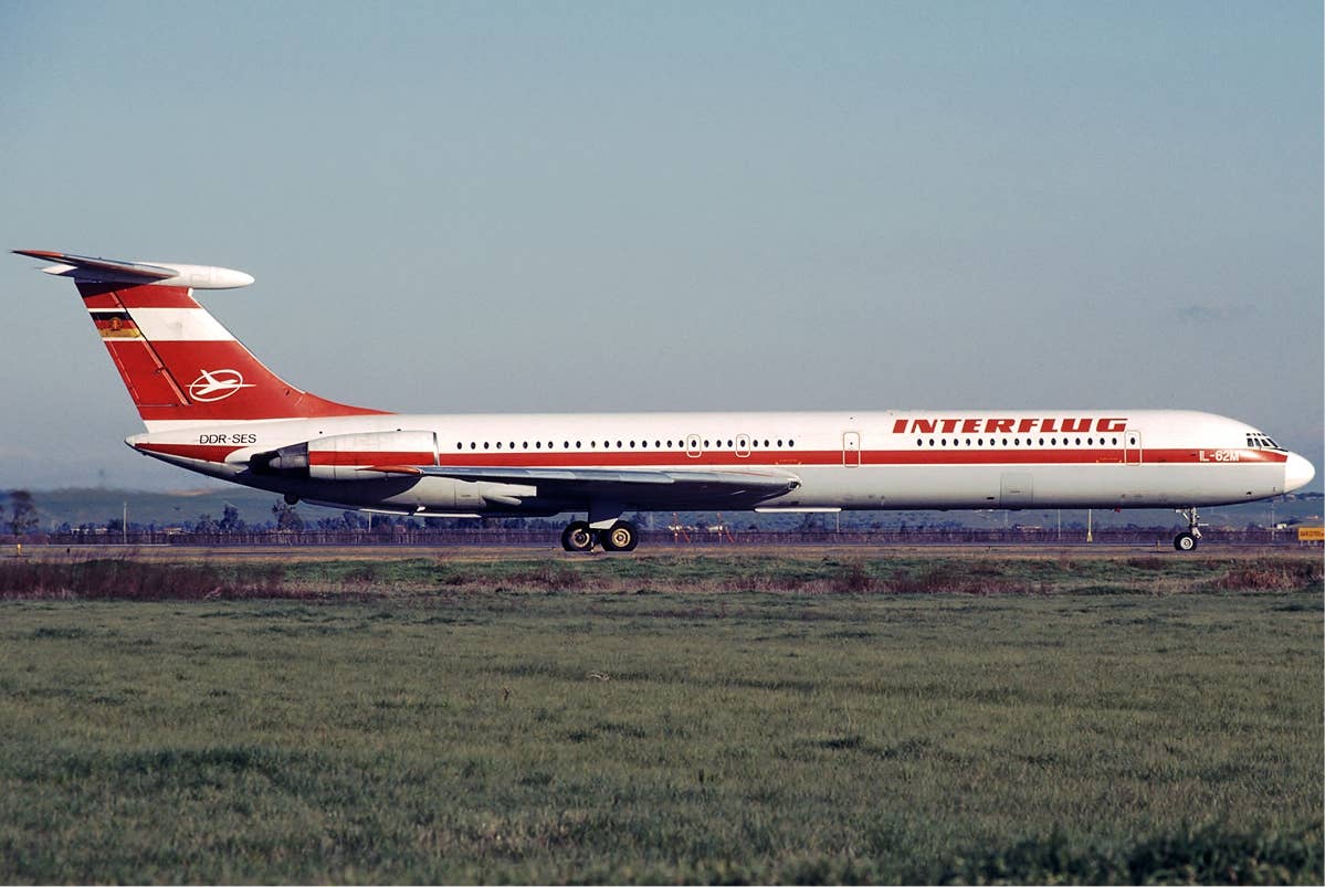 Interflug Ilyushin Il-62 in January 1988. <em>Credit: Aldo Bidini/Wikimedia Commons</em>