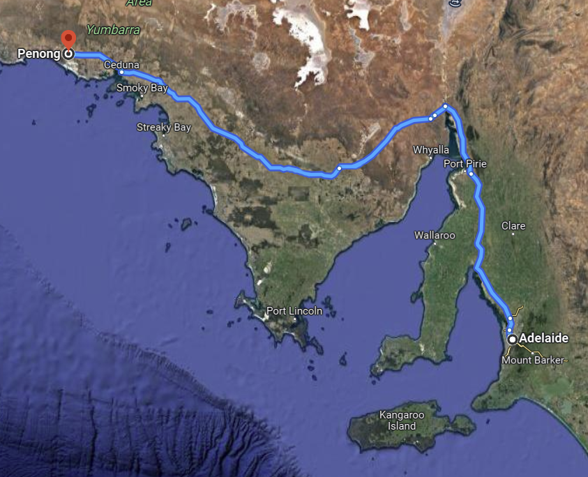 528 miles down, 1,175 miles to go. <em>Google Maps</em>
