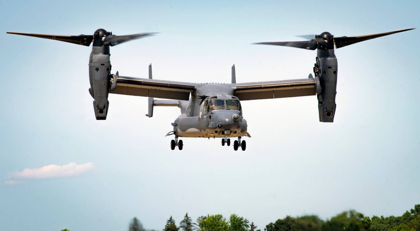 Air Force Special Operations Command has grounded its entire fleet of 52 CV-22 Ospreys over safety concerns resulting from a problem with the clutch system. (U.S. Air Force photo by Senior Airman Miranda Mahoney)