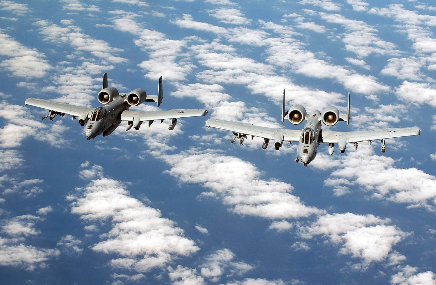 A pair of A-10 Warthogs from the 104th Fighter Wing. <em>Credit: Master Sgt. Mark Bucher/U.S. Air Force</em>