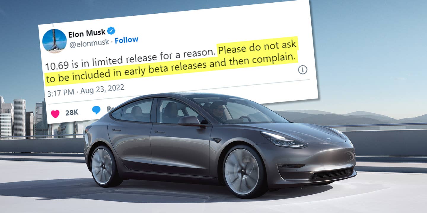 Elon Musk Tells Tesla Full Self-Driving Beta Tester to Stop Complaining
