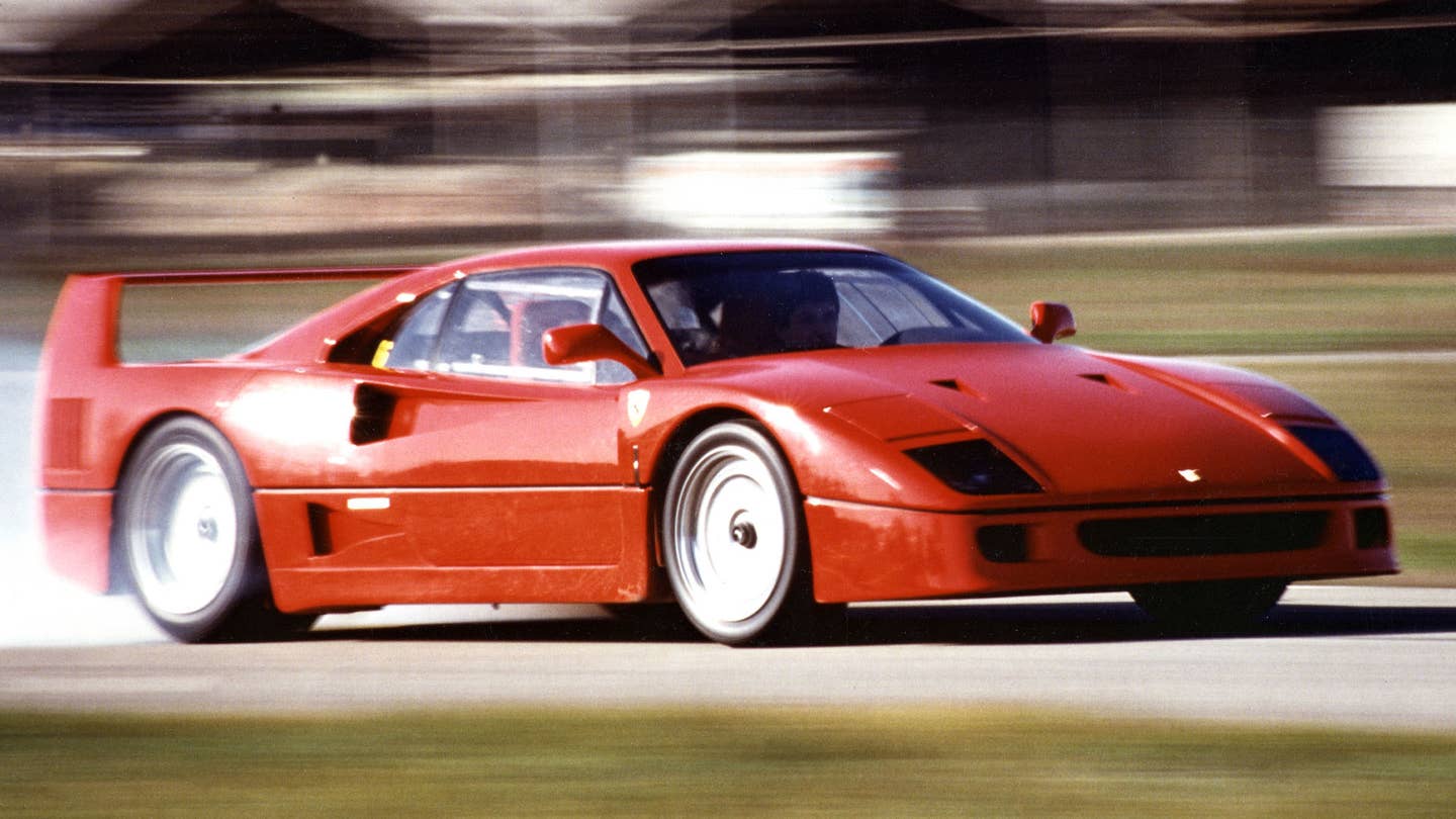 A red Ferrari F40.
