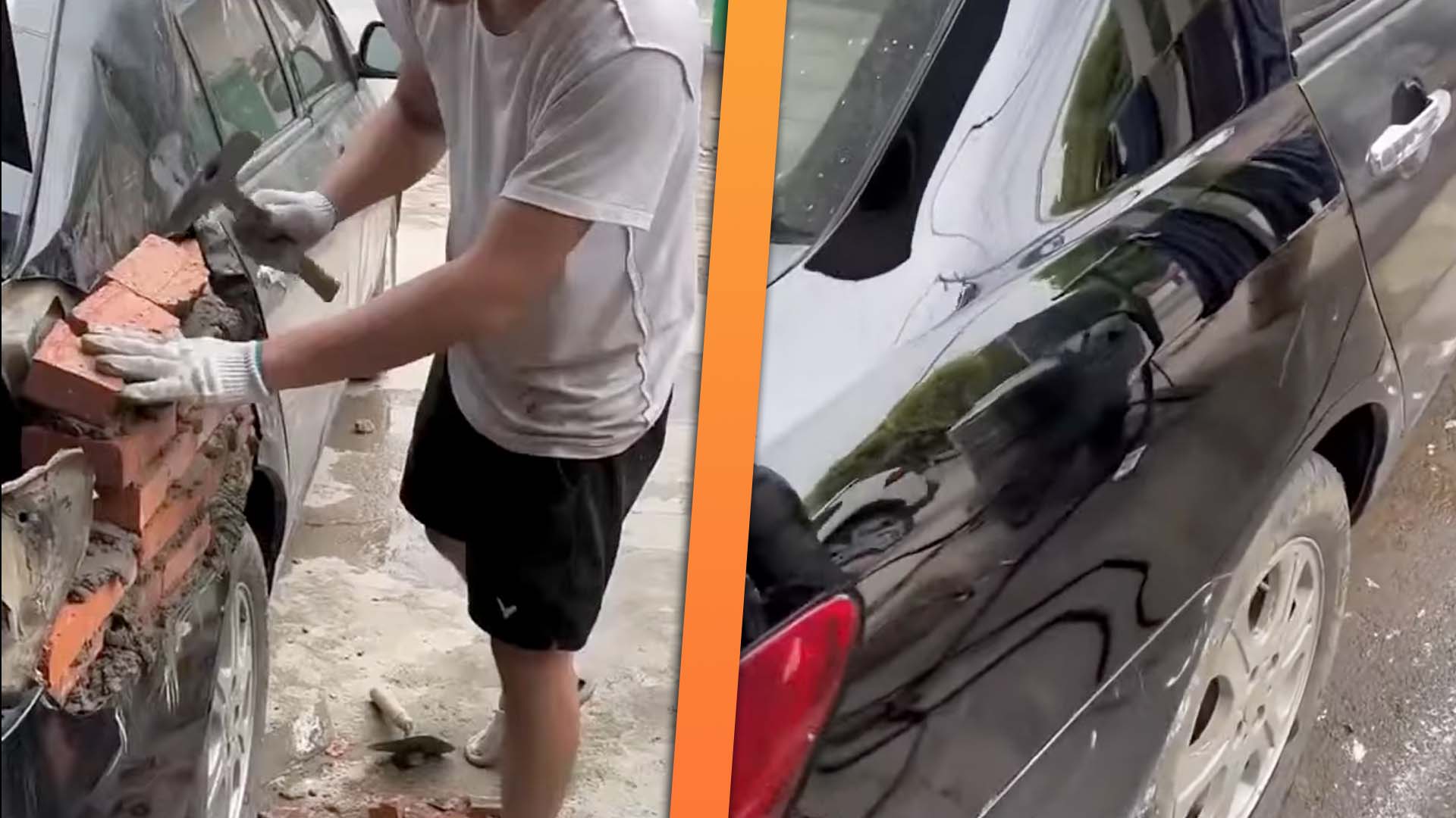 Using Brick and Mortar to Fix a Car Fender Works Better Than You'd Think
