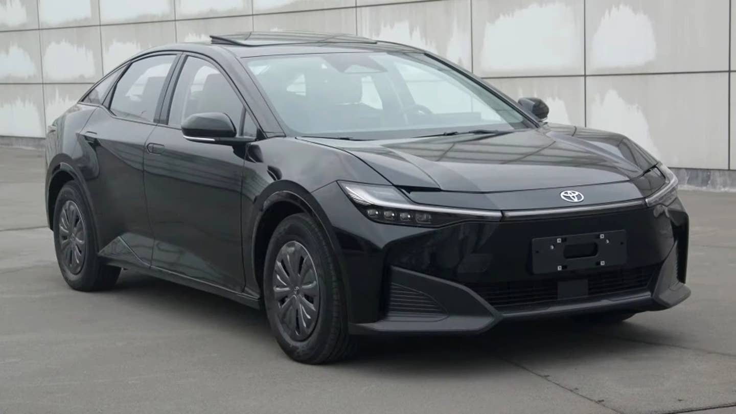 Leaked Images Reveal Electric Toyota Sedan Promised in EV Turnaround