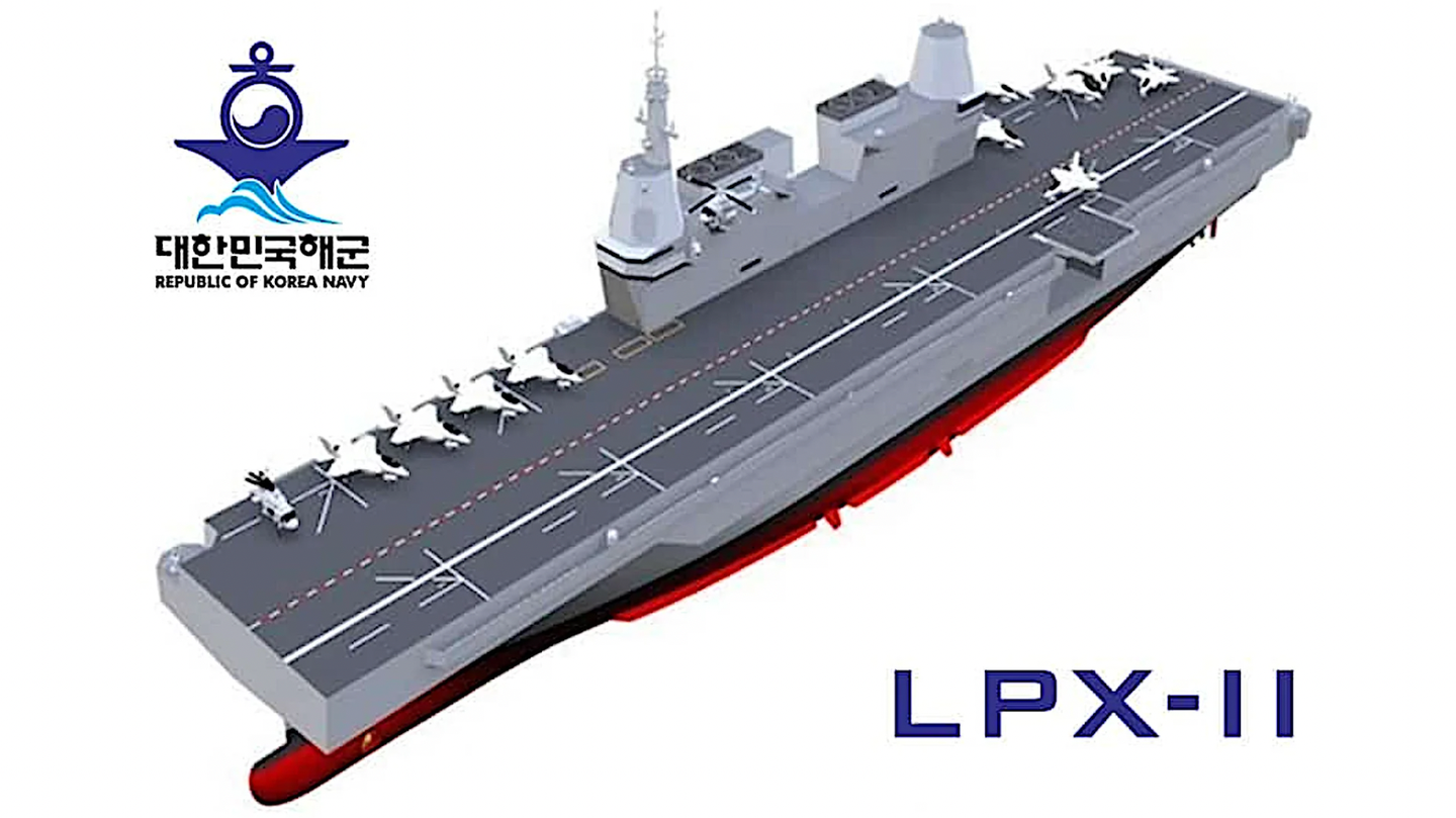 An earlier rendering of the proposed South Korea carrier, at that time still known as LPX-II. <em><em>South Korean Ministry of Defense</em></em>