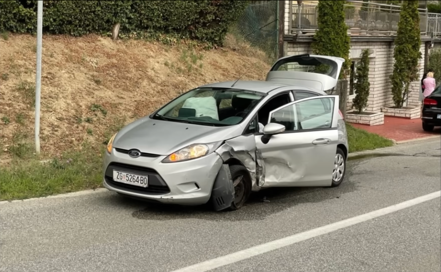 The damage done to the Ford Fiesta. <em>Youtube screengrab</em>
