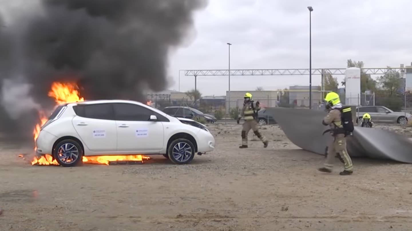 Could a Giant Fireproof Blanket Be the Solution for Stubborn EV Battery Fires?