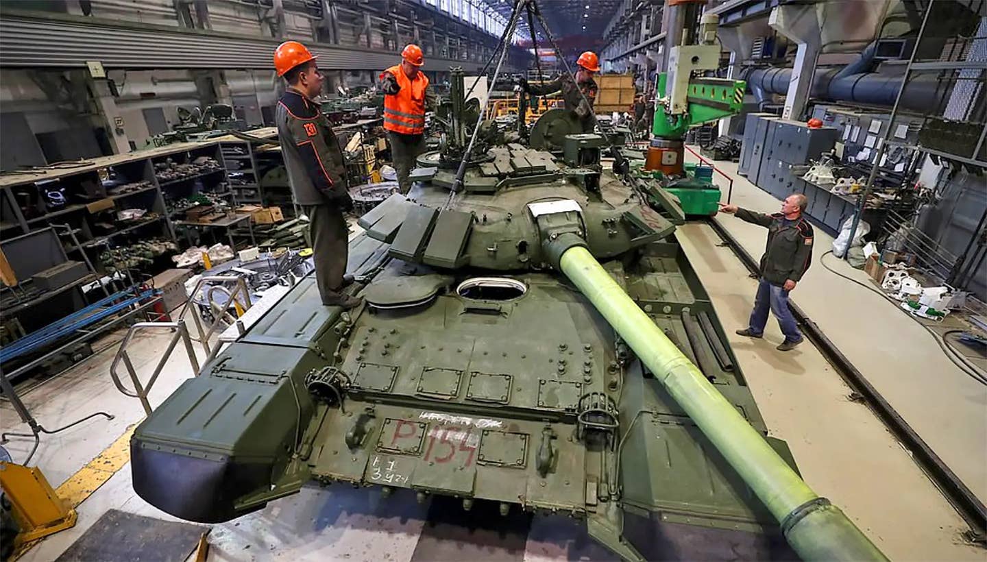Inside a Russian tank factory. <em>TASS</em>