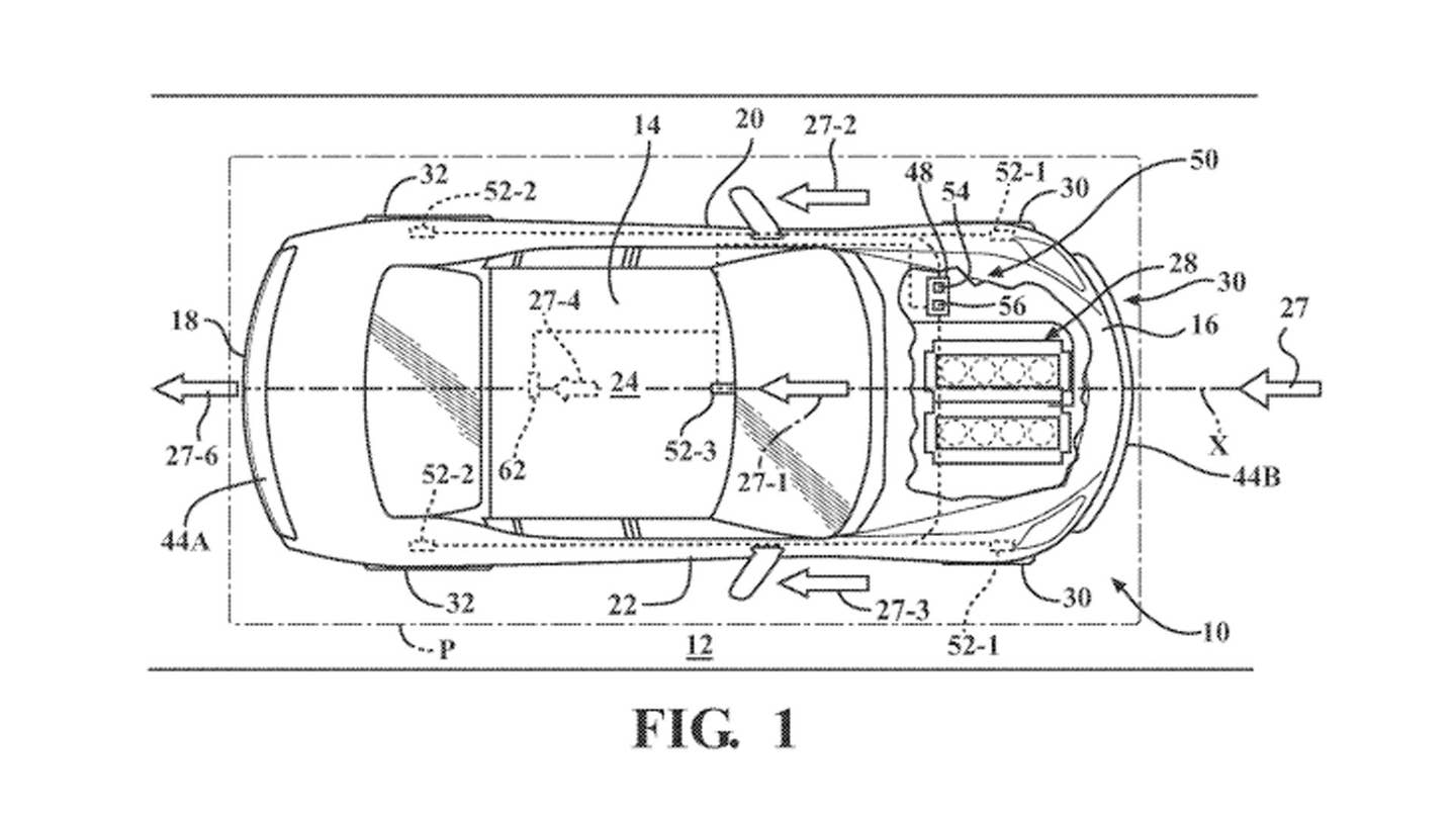 One of the patent images shows an eight-cylinder car that looks sort of like a C7 Corvette with four doors. That might hint at the high-performance applications of such a system. <em>GM</em>