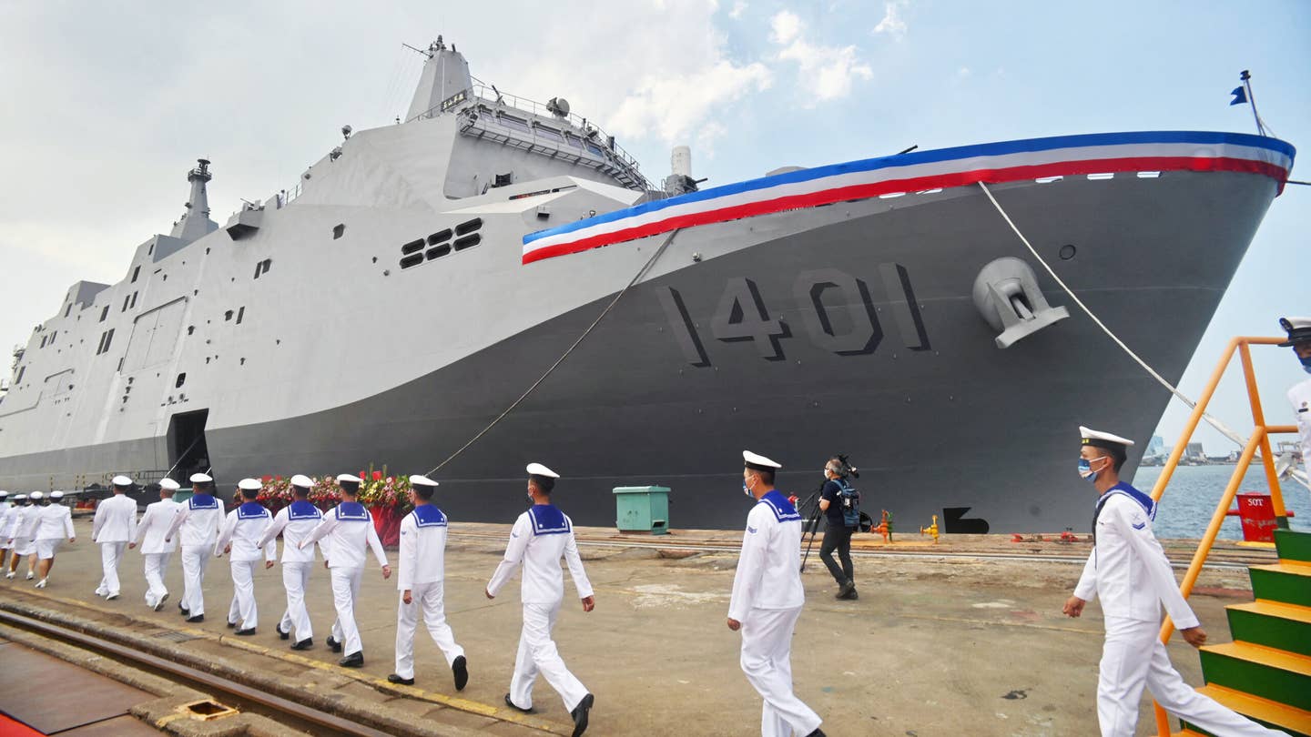 Taiwan’s New Amphibious Assault Ship Bristles With Anti-Air Missiles