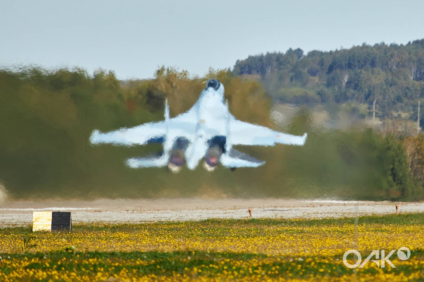 One of the ‘aggressor’ Su-35S fighters takes off. <em>United Aircraft Corporation</em>