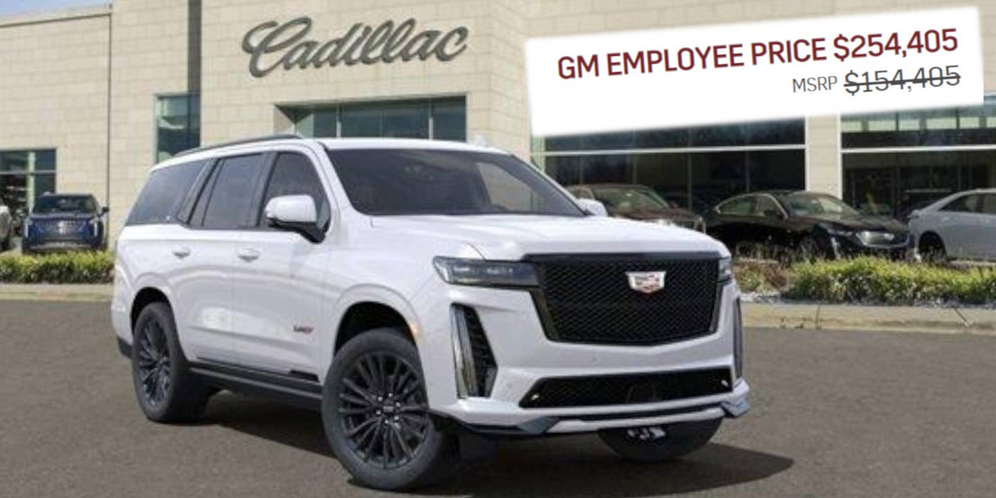 Dealer Lists 2023 Cadillac Escalade V Employee Price at $254,405