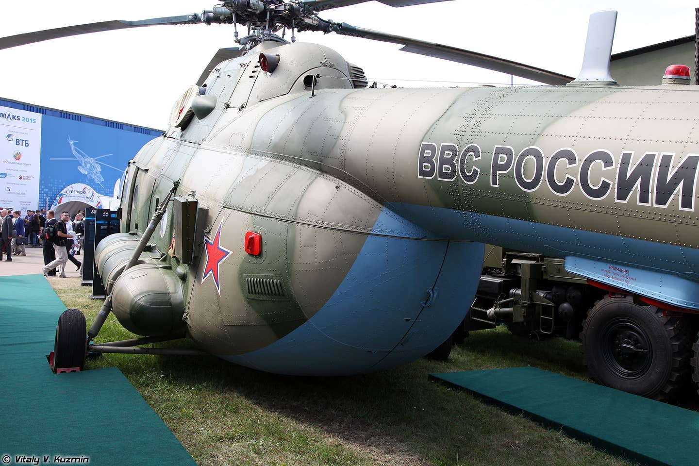 An early Mi-8MTPR-1 on display at the MAKS International Aviation and Space Show outside Moscow in 2015. <em>Vitaly V. Kuzmin</em>