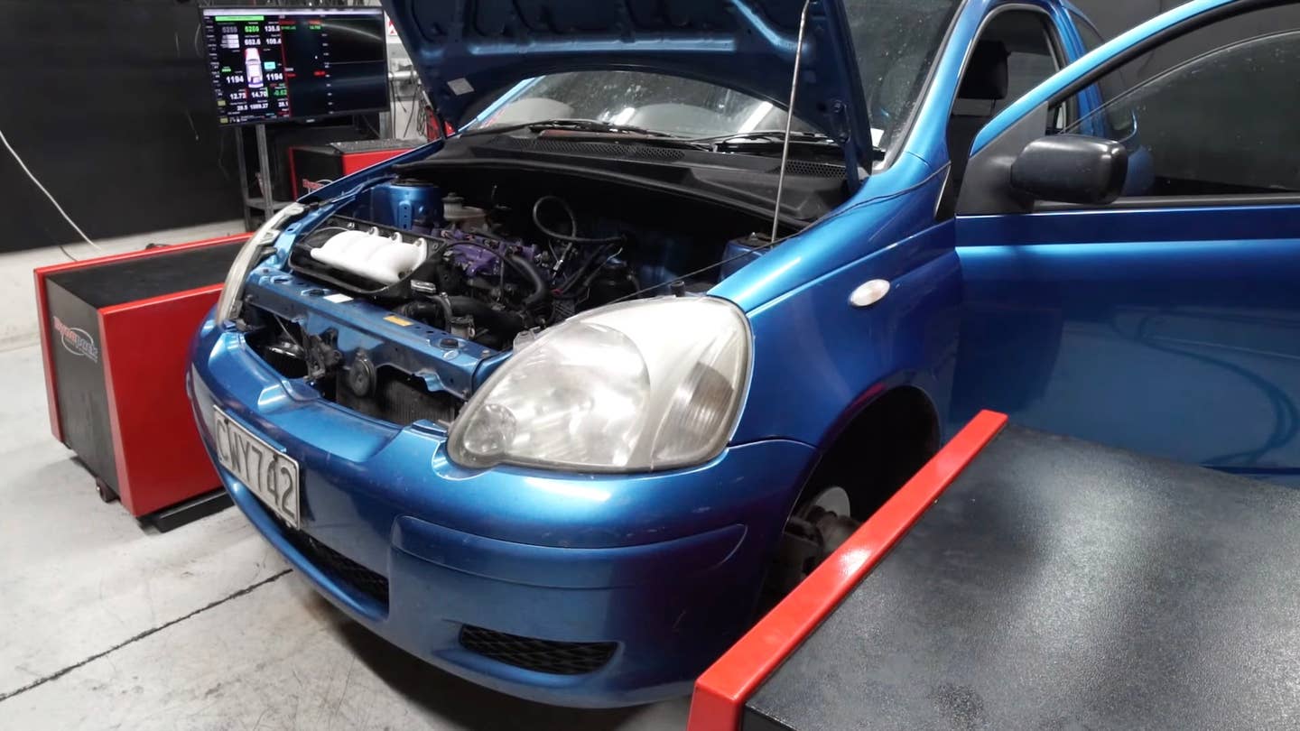 Toyota Echo hatchback with a tuned Prius engine