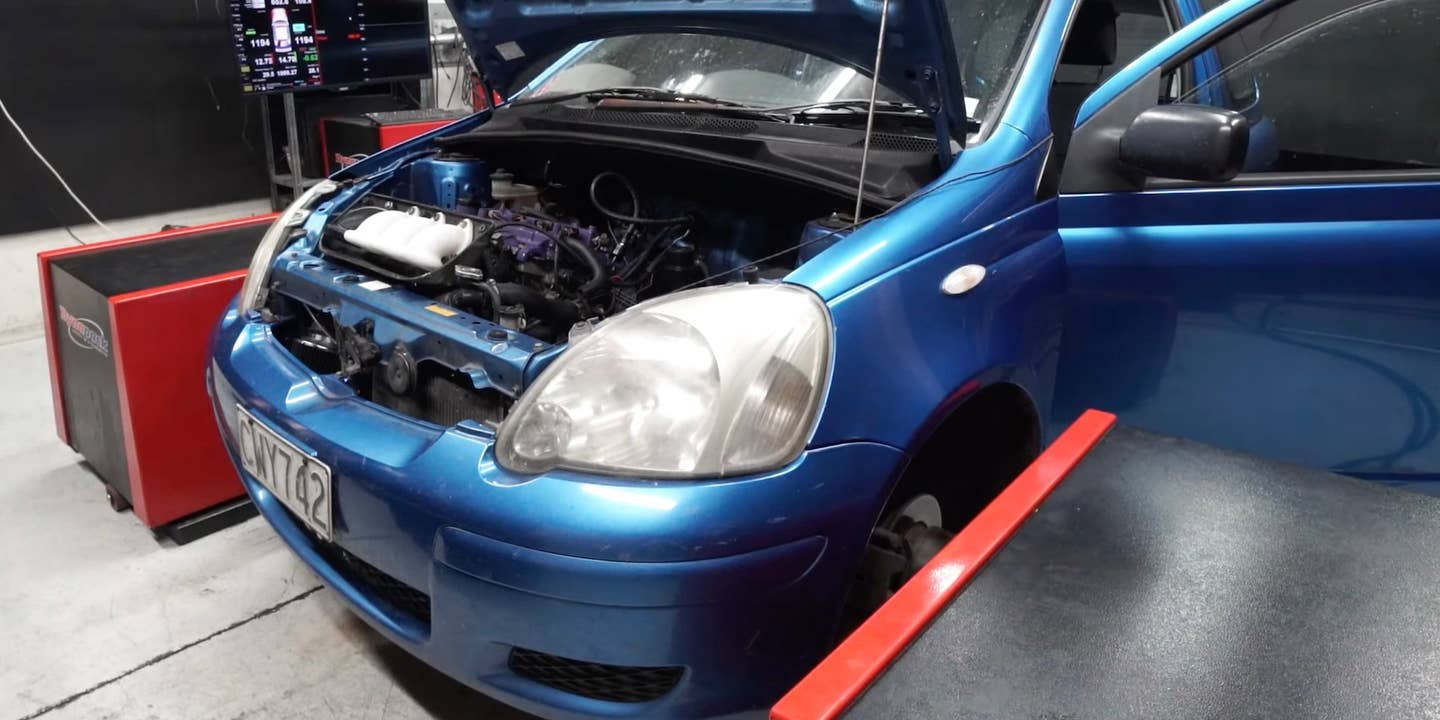 Toyota Echo hatchback with a tuned Prius engine
