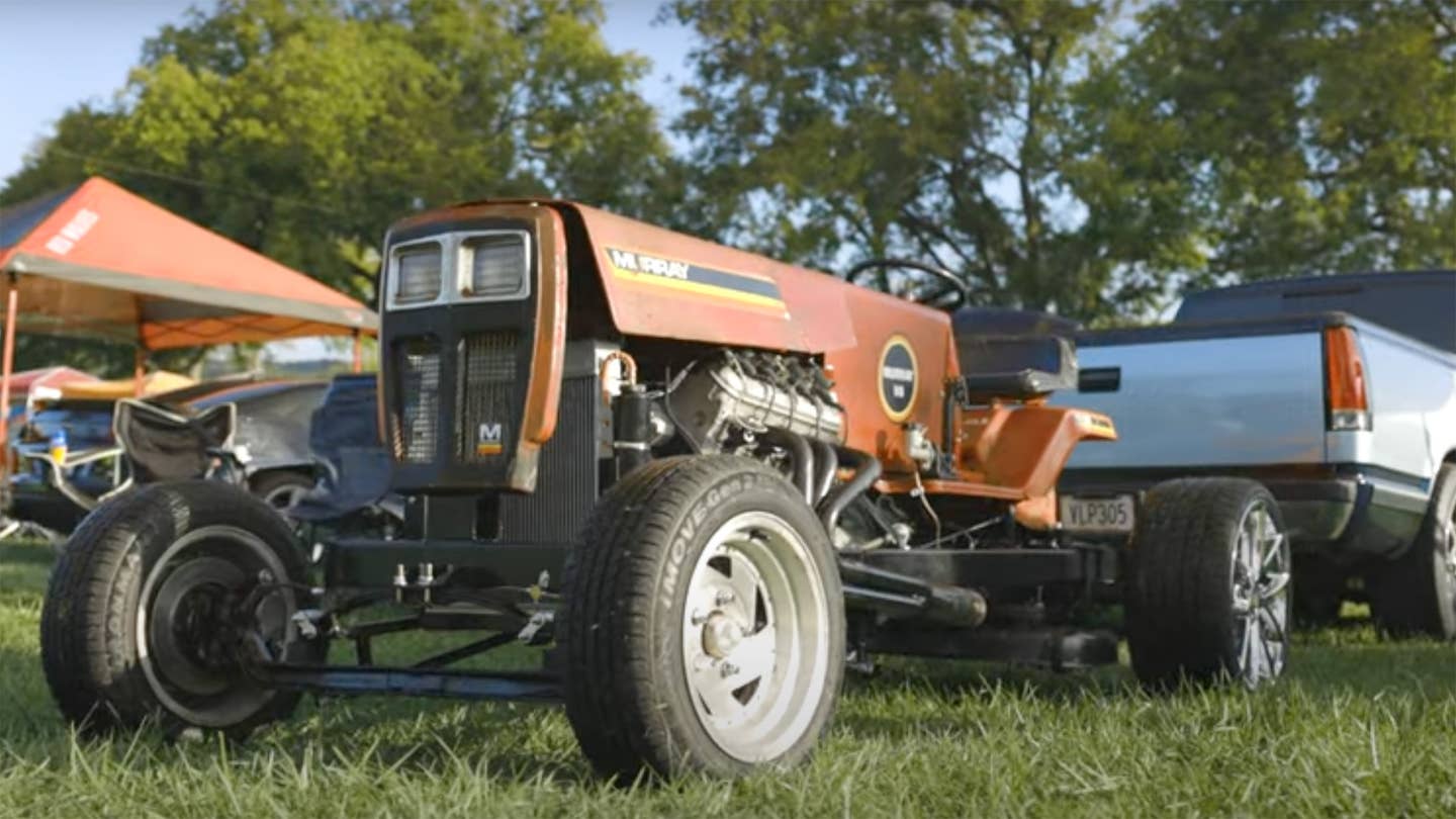 This Old Murray Lawnmower Is Hiding a Thumping 5.3-Liter LS Motor Under the Hood