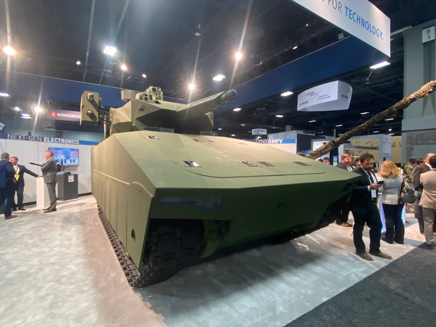 The Lynx OMFV concept demonstrator on display at the Rheinmetall booth during this year's AUSA conference. <em>Credit: Dan Parsons</em>