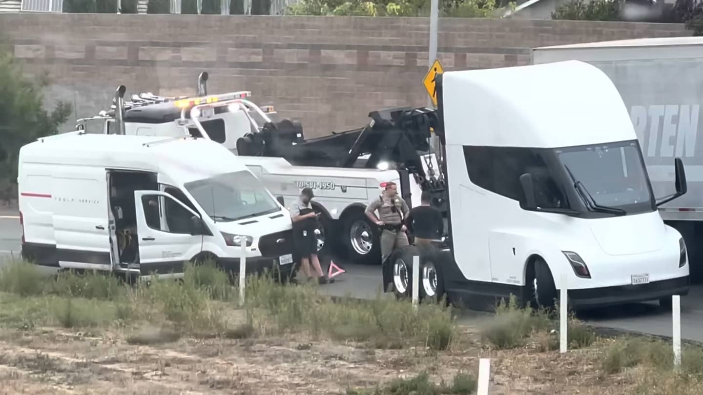 Stranded Tesla Semi Spotted Just Weeks Ahead of First Deliveries